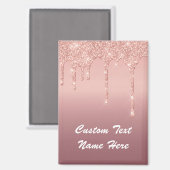 バラ金ゴールドグリッターカスタム文字名磁石贈与 マグネット (正面/裏面)