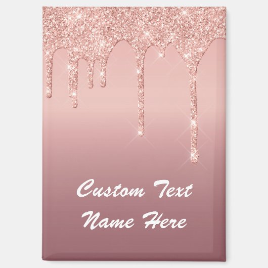 バラ金ゴールドグリッターカスタム文字名磁石贈与 マグネット (正面)