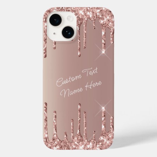 バラ金ゴールドグリッターカスタム文字名iPhoneケース Case-Mate iPhoneケース (裏面)