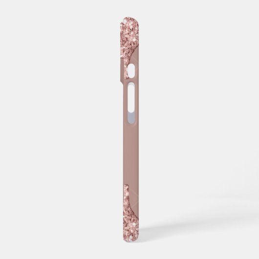 バラ金ゴールドグリッターカスタム文字名iPhoneケース iPhone 16ケース (左側面)