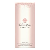 バラ金ゴールドグリッターカップケーキベーカリーパティシシェフメニュー ラックカード (裏面)