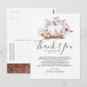 バラ金ゴールドグリッターカボチャとグリーンリーサンキュー ポストカード (正面/裏面)