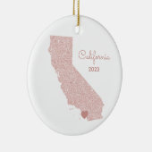 バラ金ゴールドグリッターカリフォルニアバケーションプレース セラミックオーナメント (右)