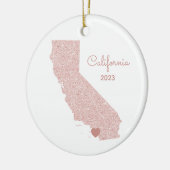 バラ金ゴールドグリッターカリフォルニアバケーションプレース セラミックオーナメント (左)
