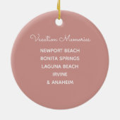 バラ金ゴールドグリッターカリフォルニアバケーションプレース セラミックオーナメント (裏面)