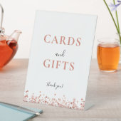 バラ金ゴールドグリッターカードのギフトサイン 台座サイン (インサイチュ)