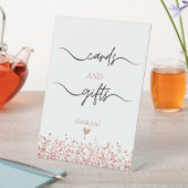 バラ金ゴールドグリッターカードのギフトサイン 台座サイン (インサイチュ)