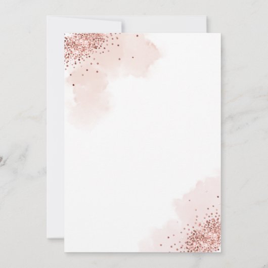 バラ金ゴールドグリッターガウン赤面フローラキンセアニェラ 招待状 (裏面)