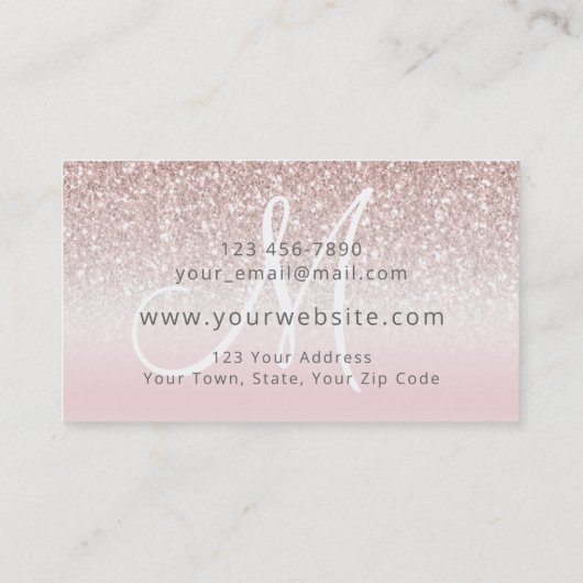 バラ金ゴールドグリッターガーリービジネスロゴモノグラム 名刺 (裏面)