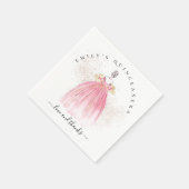 バラ金ゴールドグリッターガールガールガウンキンセアニラ スタンダードカクテルナプキン (角)