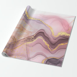 バラ金ゴールドグリッターガールズバースデーパーティー ラッピングペーパー