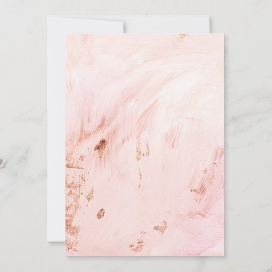 バラ金ゴールドグリッターガールズベビーシャワー招待状 招待状 (裏面)