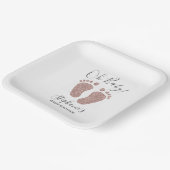 バラ金ゴールドグリッターガールズベビーシャワー ペーパープレート (傾斜あり)