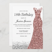 バラ金ゴールドグリッターガールズ18thバースデーパーティー 招待状 (正面/裏面)