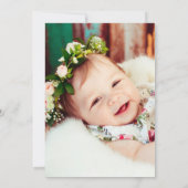 バラ金ゴールドグリッターガールバプティスフォト 招待状 (裏面)