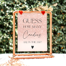 バラ金ゴールドグリッターキャンディゲームブライダルシャワー 招待状