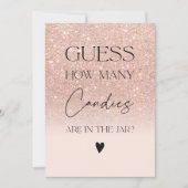 バラ金ゴールドグリッターキャンディゲームブライダルシャワー 招待状 (正面)