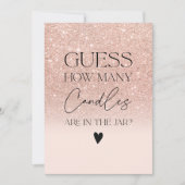 バラ金ゴールドグリッターキャンドルゲームブライダルシャワー 招待状 (正面)