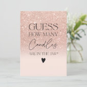 バラ金ゴールドグリッターキャンドルゲームブライダルシャワー 招待状 (スタンド正面)