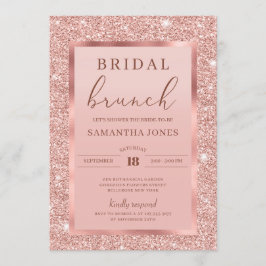 バラ金ゴールドグリッターキラマーブライダルブランチ 招待状