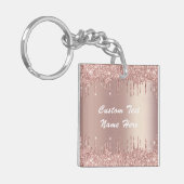 バラ金ゴールドグリッターキーチェカスタムーン文字 キーホルダー (正面左)