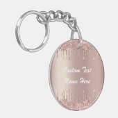 バラ金ゴールドグリッターキーチェカスタムーン文字 キーホルダー (正面左)