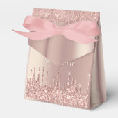 バラ金ゴールドグリッターギフトボックスカスタム文字名 フェイバーボックス (正面サイド)