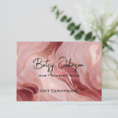 バラ金ゴールドグリッターギフト証明書カード 招待状 (スタンド正面)