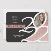 バラ金ゴールドグリッタークラス2022写真卒業 案内状 (正面)