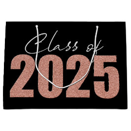 バラ金ゴールドグリッタークラス2025 ラージペーパーバッグ