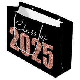 バラ金ゴールドグリッタークラス2025 ラージペーパーバッグ