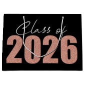 バラ金ゴールドグリッタークラス2026 ラージペーパーバッグ (正面)