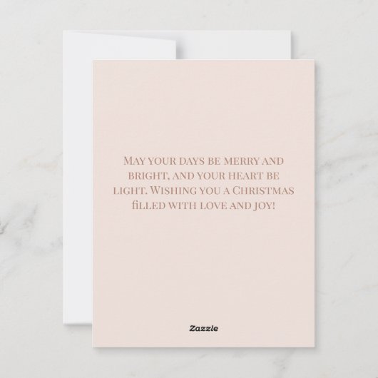 バラ金ゴールドグリッタークリスマスフォトカード シーズンカード (裏面)