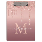 バラ金ゴールドグリッタークリップボード名前をカスタムすると文字 クリップボード (正面)