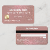 バラ金ゴールドグリッタークレジットカード贈与証明書 名刺 (正面/裏面)