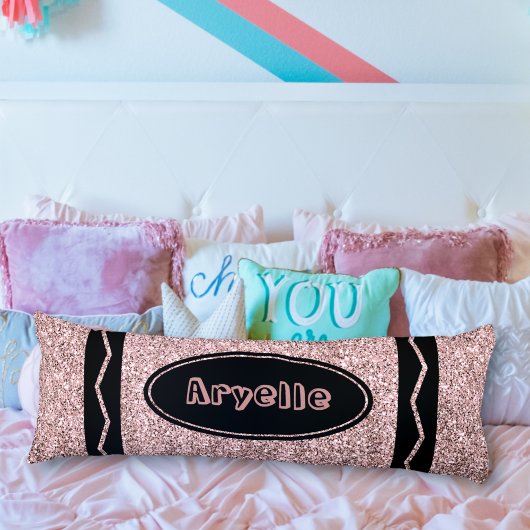 バラ金ゴールドグリッタークレヨン名前をカスタムする抱き枕 ボディピロー