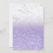 バラ金ゴールドグリッターグラデーションパープルシックスウィート16 招待状 (裏面)