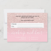 バラ金ゴールドグリッターグラデーションピンクのギフト券 (裏面)