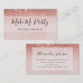 バラ金ゴールドグリッターグラデーションピンクサロンガーリー 名刺 (正面/裏面)