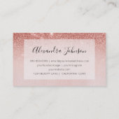 バラ金ゴールドグリッターグラデーションピンクサロンガーリー 名刺 (裏面)