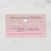 バラ金ゴールドグリッターグラデーションピンクスクリプトメイク10 ロイヤリティカード (裏面)