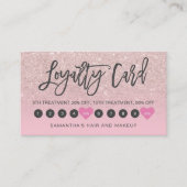 バラ金ゴールドグリッターグラデーションピンクスクリプトメイク10 ロイヤリティカード (正面)