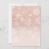 バラ金ゴールドグリッターグラデーションピンク雪女ベビーシャワー 招待状 (裏面)