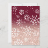 バラ金ゴールドグリッターグラデーションブルゴーニュ雪スウィート16 招待状 (裏面)