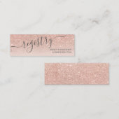 バラ金ゴールドグリッターグラデーションベビーシャワーレジストリ スキニー名刺 (正面/裏面)