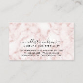 バラ金ゴールドグリッターグラデーションマーブルメイクアップヘアサロン 名刺 (裏面)