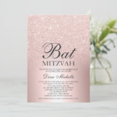 バラ金ゴールドグリッターグラデーションメタリックシックバルミツワー 招待状 (スタンド正面)