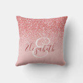 バラ金ゴールドグリッターグラデーションモノグラム クッション (裏面)