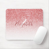 バラ金ゴールドグリッターグラデーションモノグラム マウスパッド (マウス)