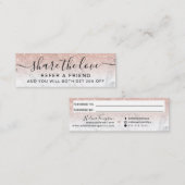 バラ金ゴールドグリッターグラデーション大理石シック紹介カード スキニー名刺 (正面/裏面)